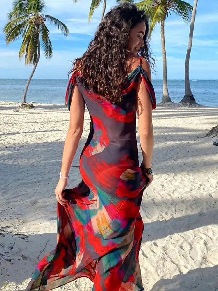 Backless Halter Maxi Dress with Cut Out Detail and Split