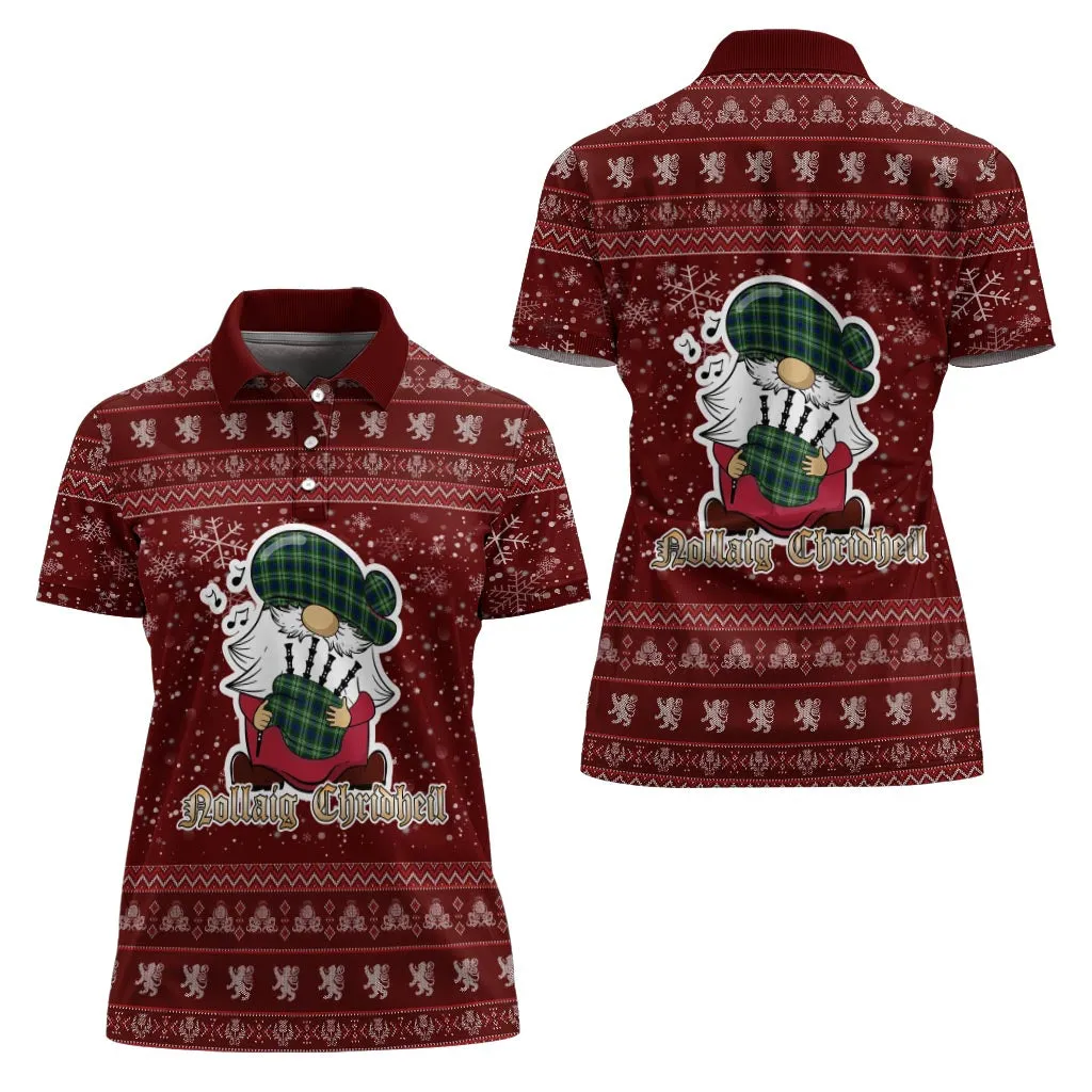 Blackadder Clan Christmas Family Polo Shirt with Funny Gnome Playing Bagpipes