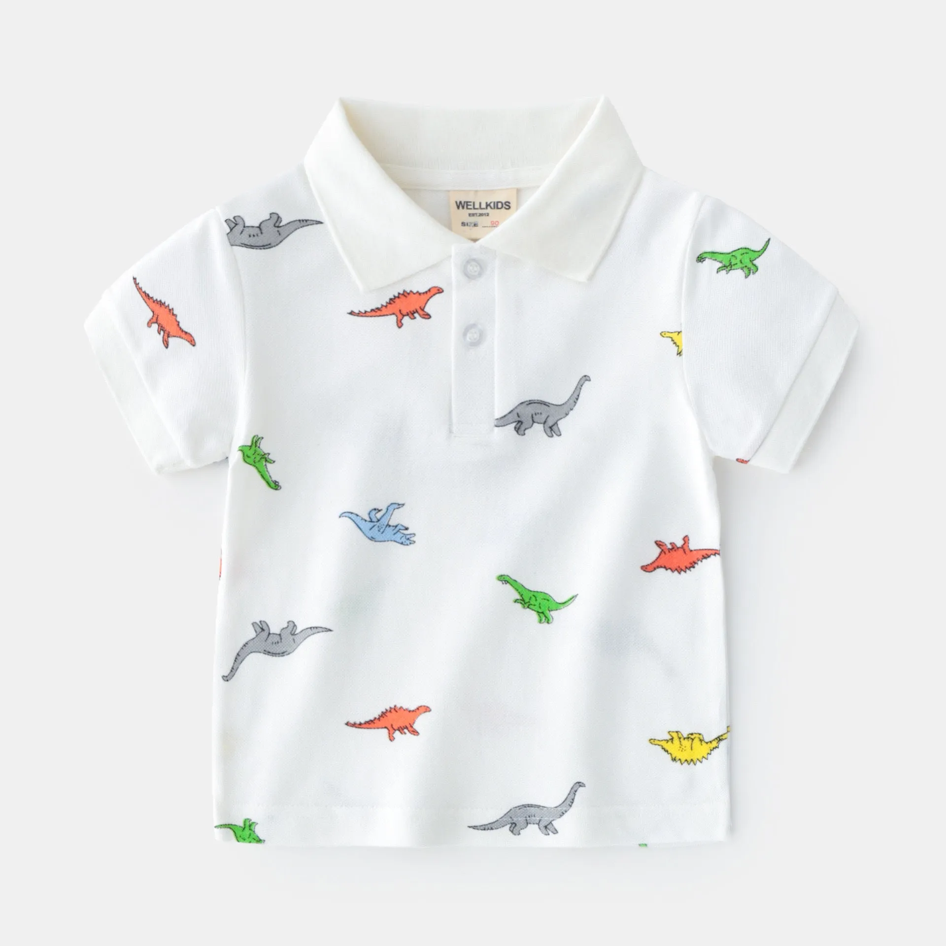 Colorful Dinosaur Short Sleeve POLO Shirt