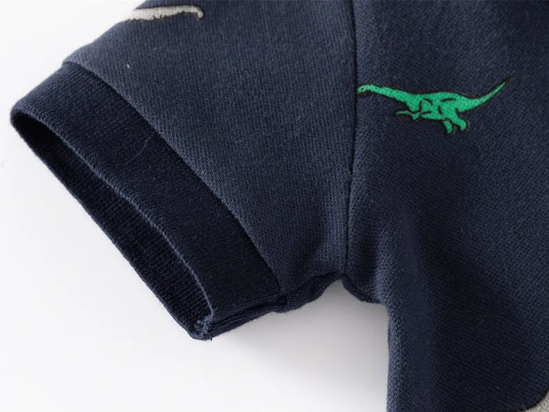 Colorful Dinosaur Short Sleeve POLO Shirt