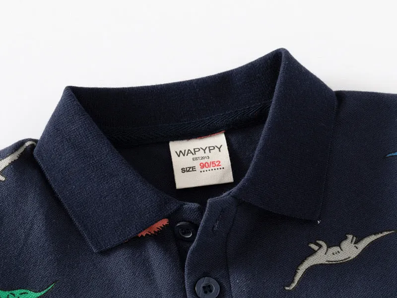 Colorful Dinosaur Short Sleeve POLO Shirt