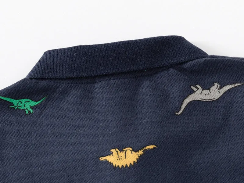 Colorful Dinosaur Short Sleeve POLO Shirt