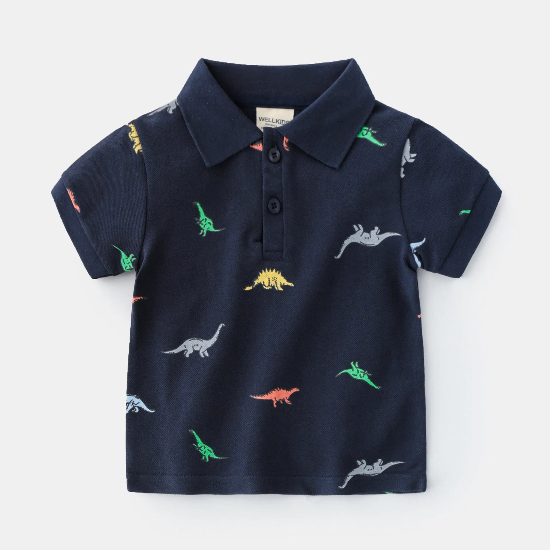 Colorful Dinosaur Short Sleeve POLO Shirt
