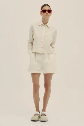 Cotton Poplin Lu Shorts Safari