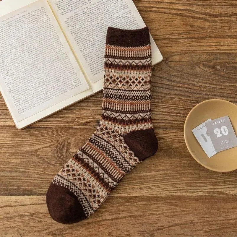 Green Christmas Crew Socks | Striped Socks | Cotton Crew Socks