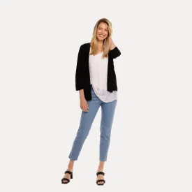 M Made in Italy  Women's Knitted Three-Quarter Sleeve Cardigan