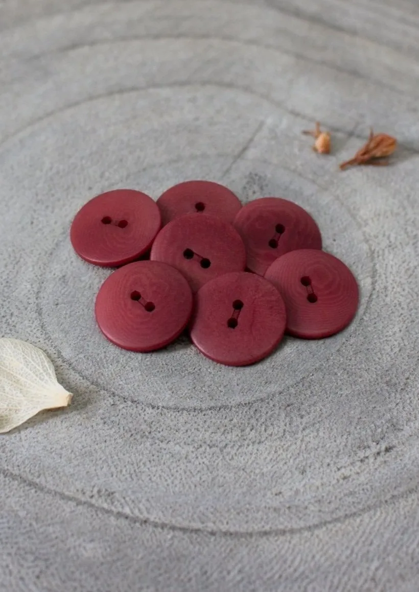 Palm Corozo Buttons - Amarante.