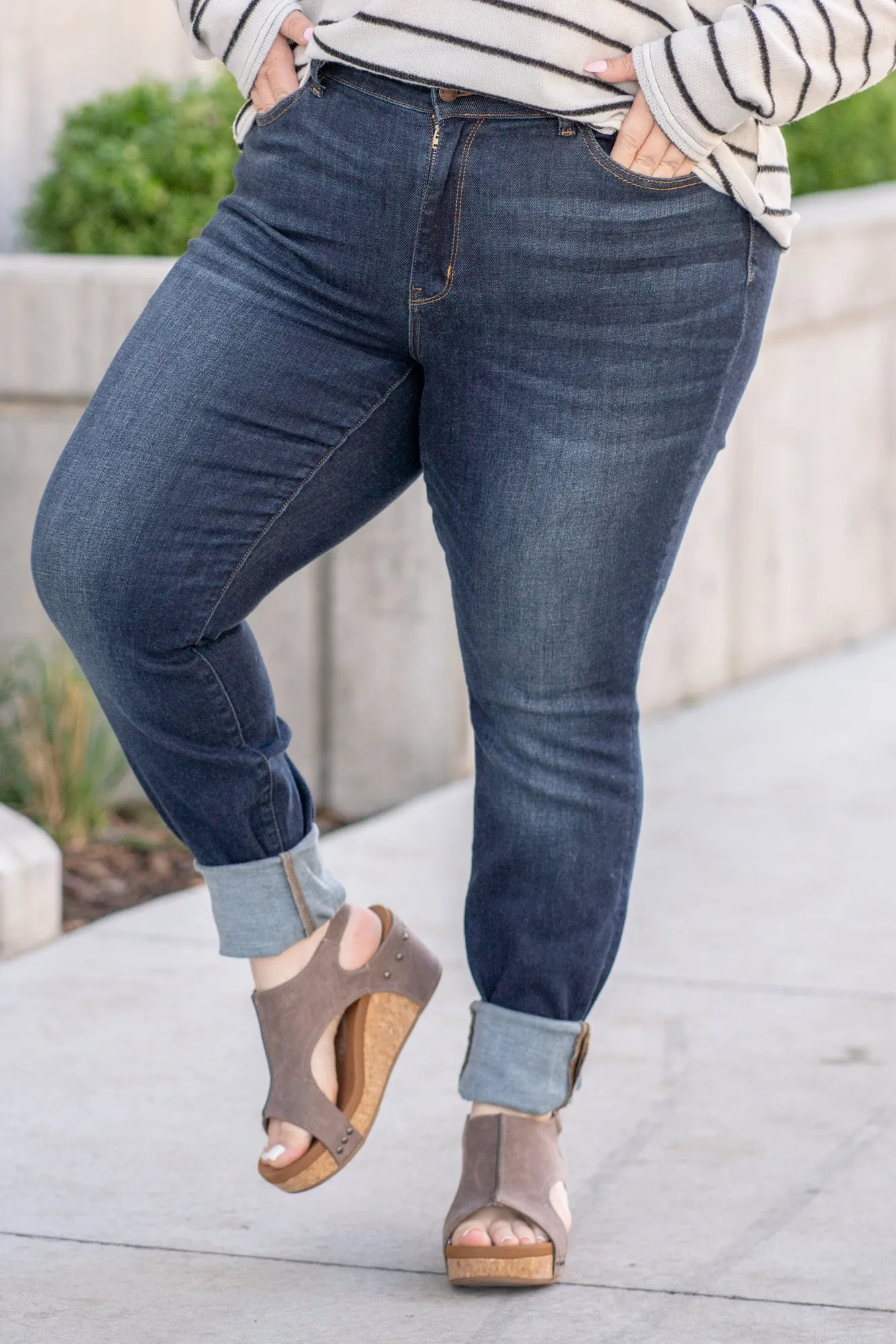 Plus Size Rustic Charm Classic Long Inseam Skinny