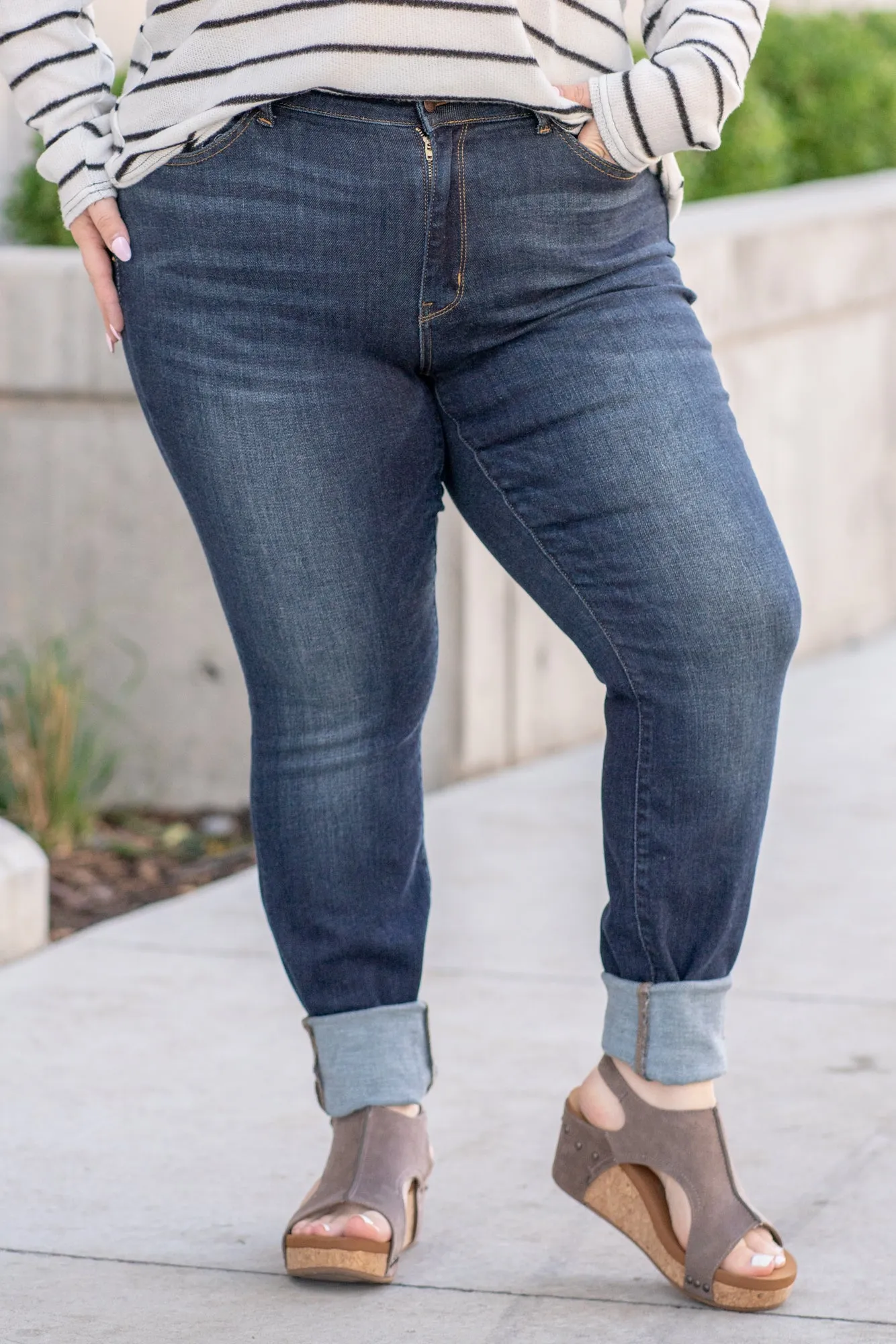 Plus Size Rustic Charm Classic Long Inseam Skinny