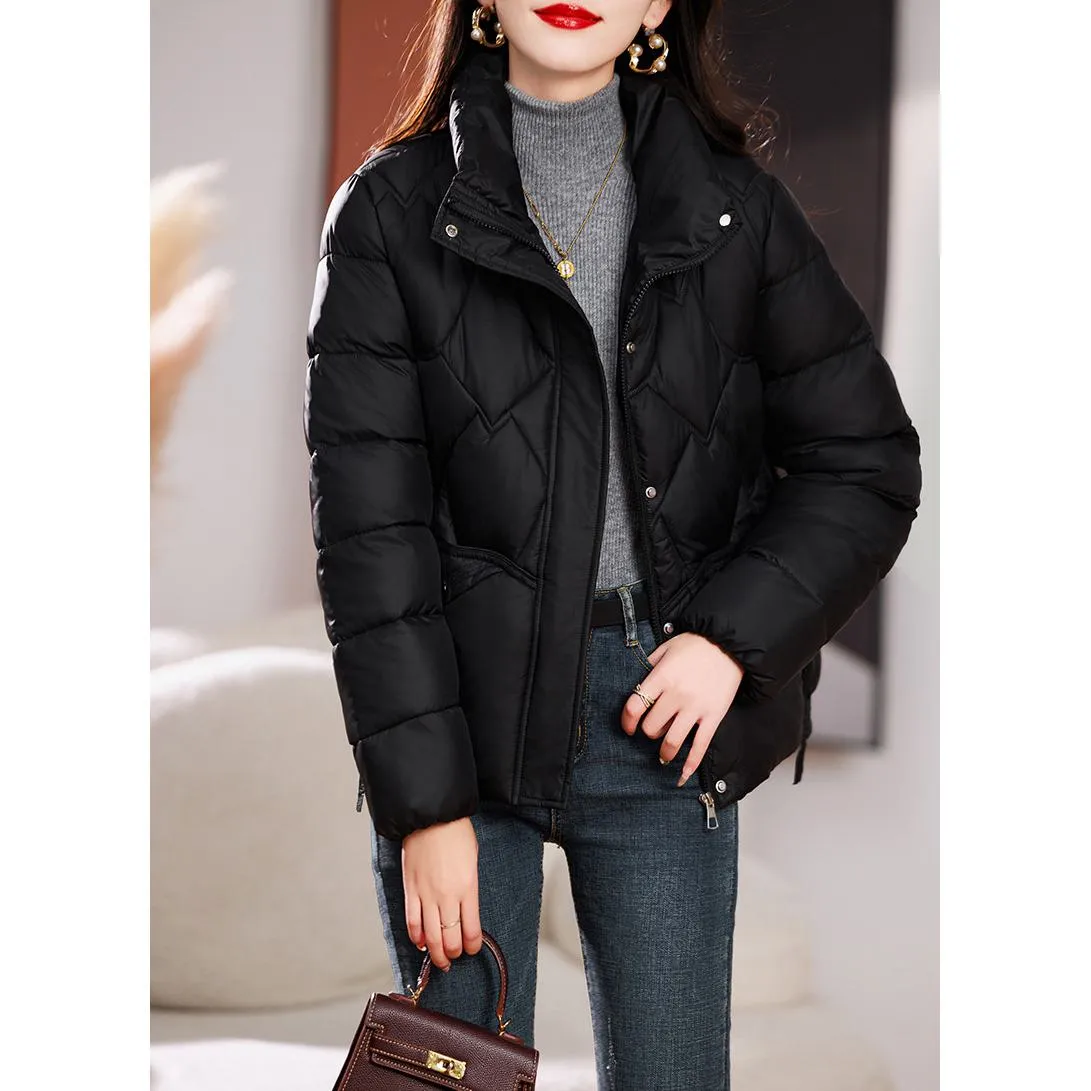 Quilted Diamond Cropped Puffer Jacket