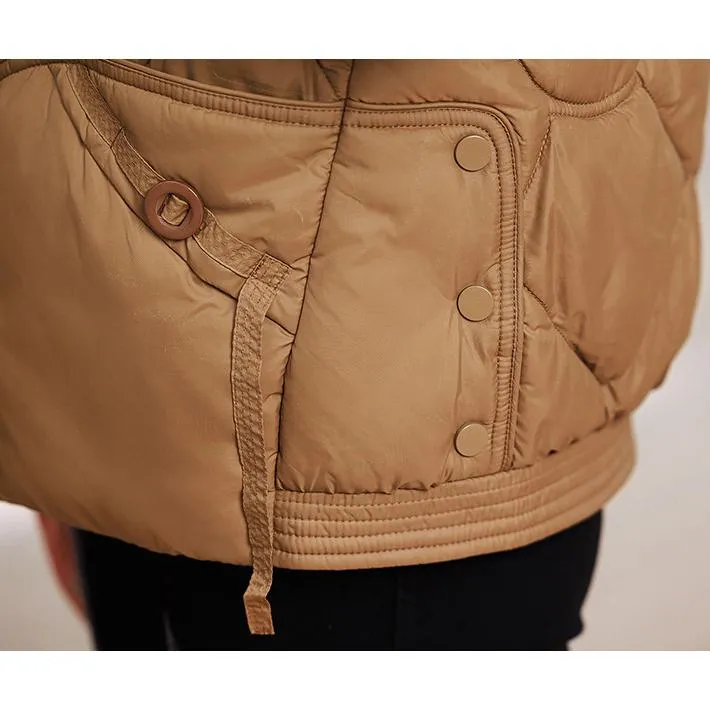 Quilted Diamond Cropped Puffer Jacket