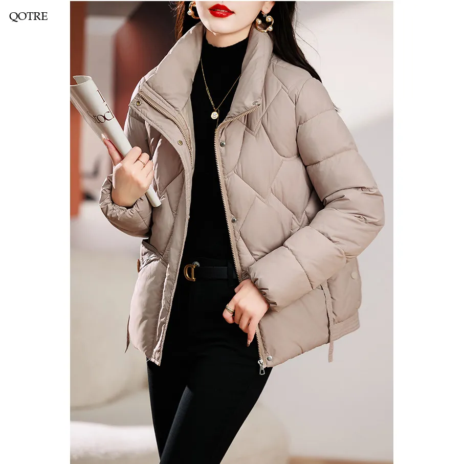 Quilted Diamond Cropped Puffer Jacket