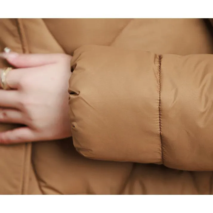 Quilted Diamond Cropped Puffer Jacket