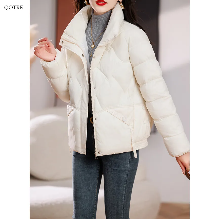 Quilted Diamond Cropped Puffer Jacket
