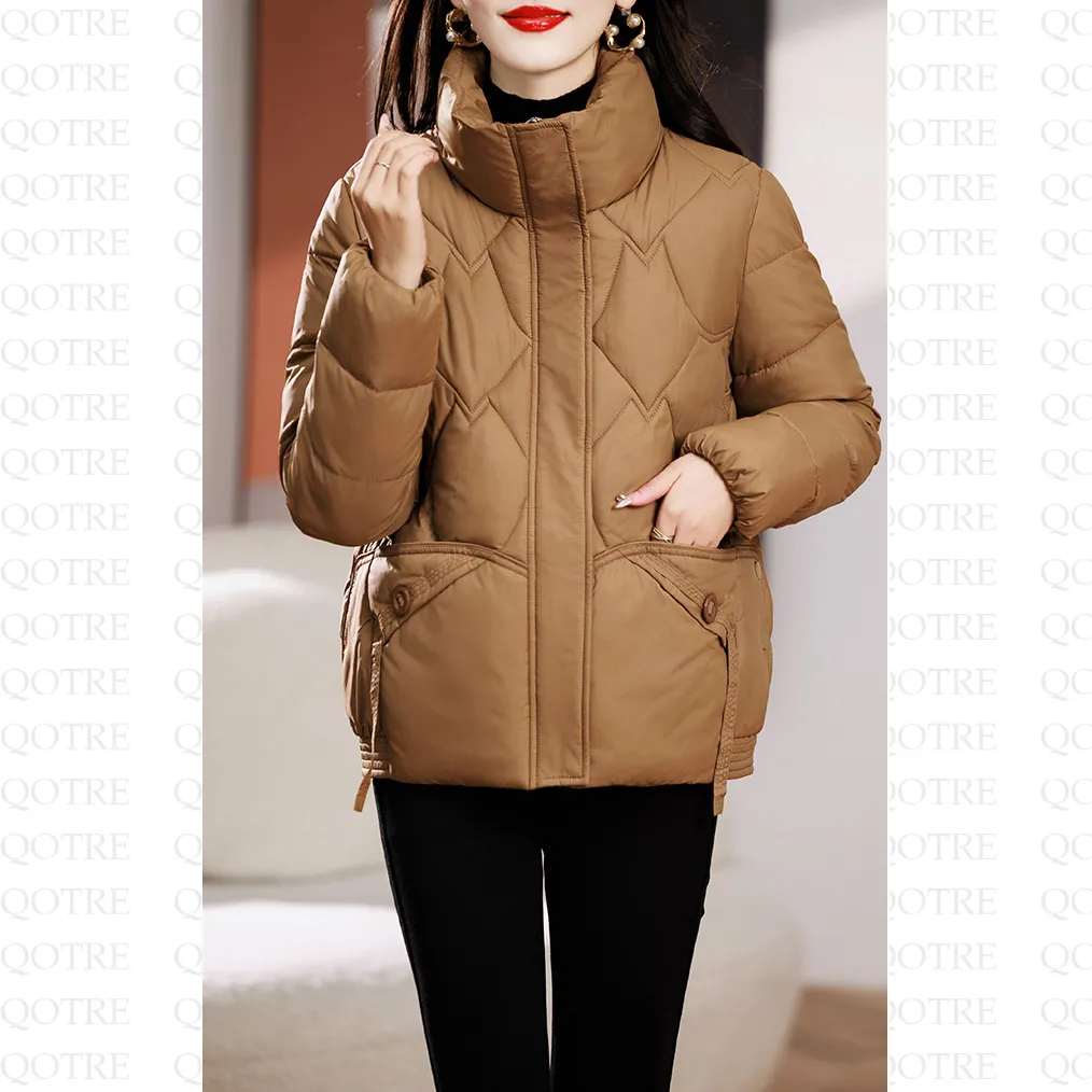 Quilted Diamond Cropped Puffer Jacket