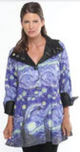Reversible & Water Repellent Jacket- Starry Night/Van Gogh