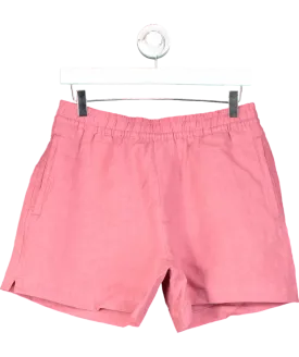 ZARA Pink Linen Viscose Pleated Bermuda Shorts UK S