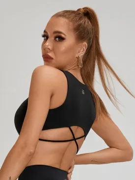 ZASUWA Female Cross Back Zipper Sports Tank