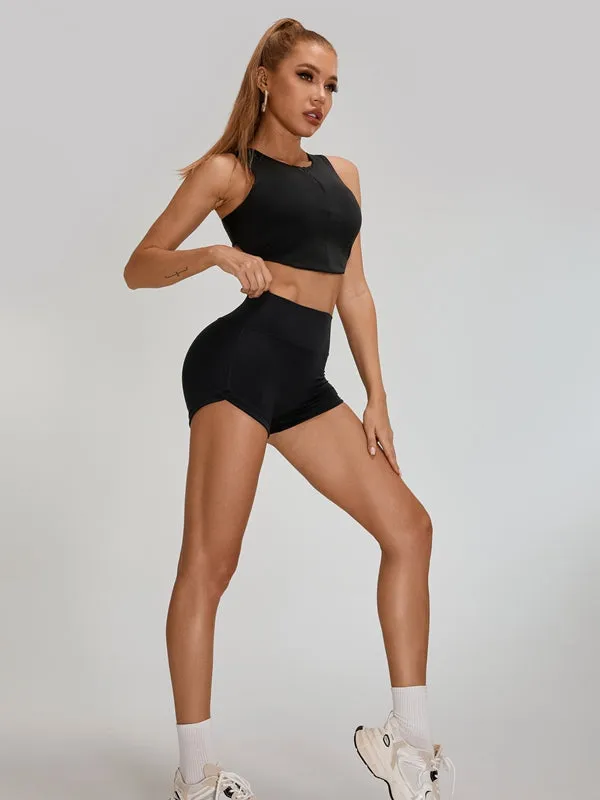 ZASUWA Female Cross Back Zipper Sports Tank