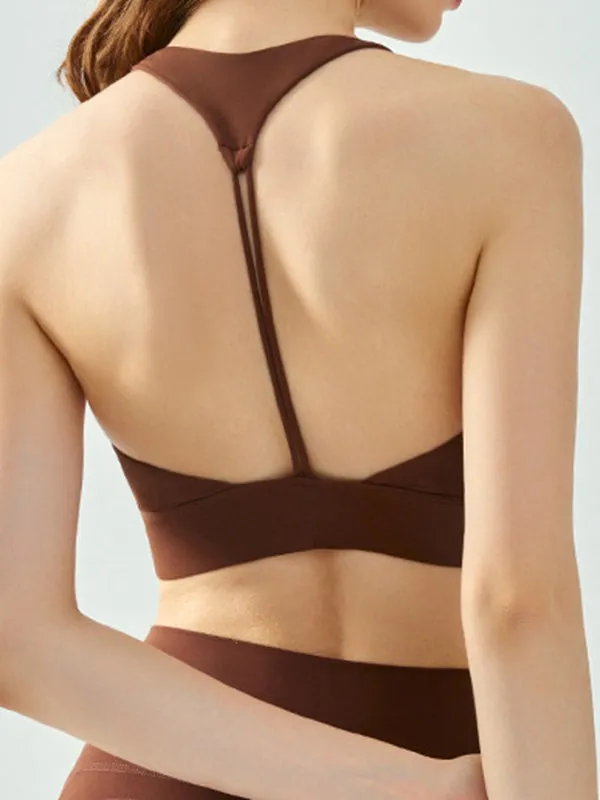 ZASUWA Female V Collar Backless Sports Bras